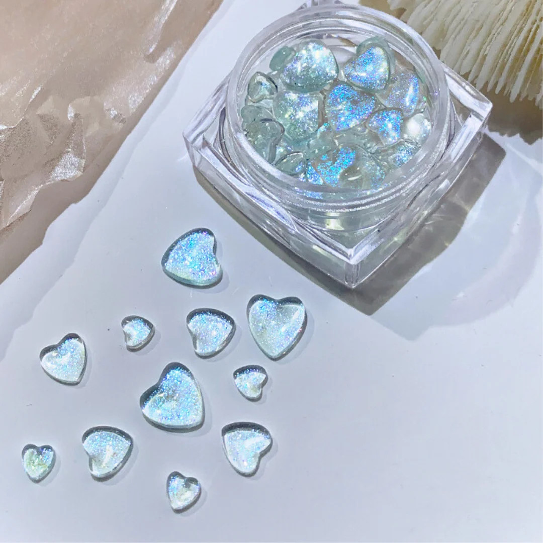 Glitter Heart Gems