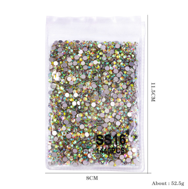 1440pcs Crystal Nail Art Rhinestones FlatBack Glitter Diamond 3D Tips Decoration
