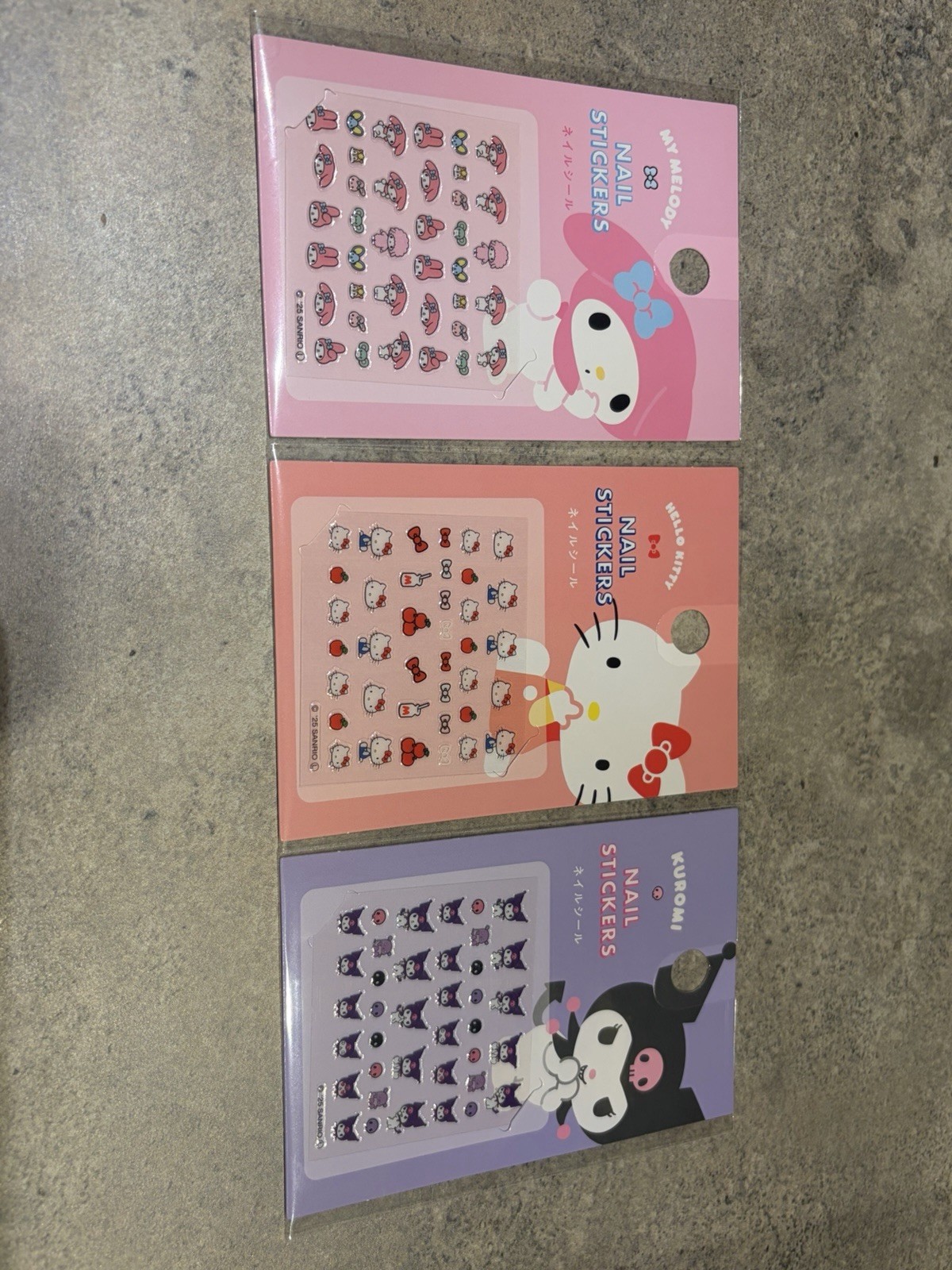 Sanrio Nail Sticker Set 9 Types Hello Kitty Kuromi My Melody Cinnamoroll Japan