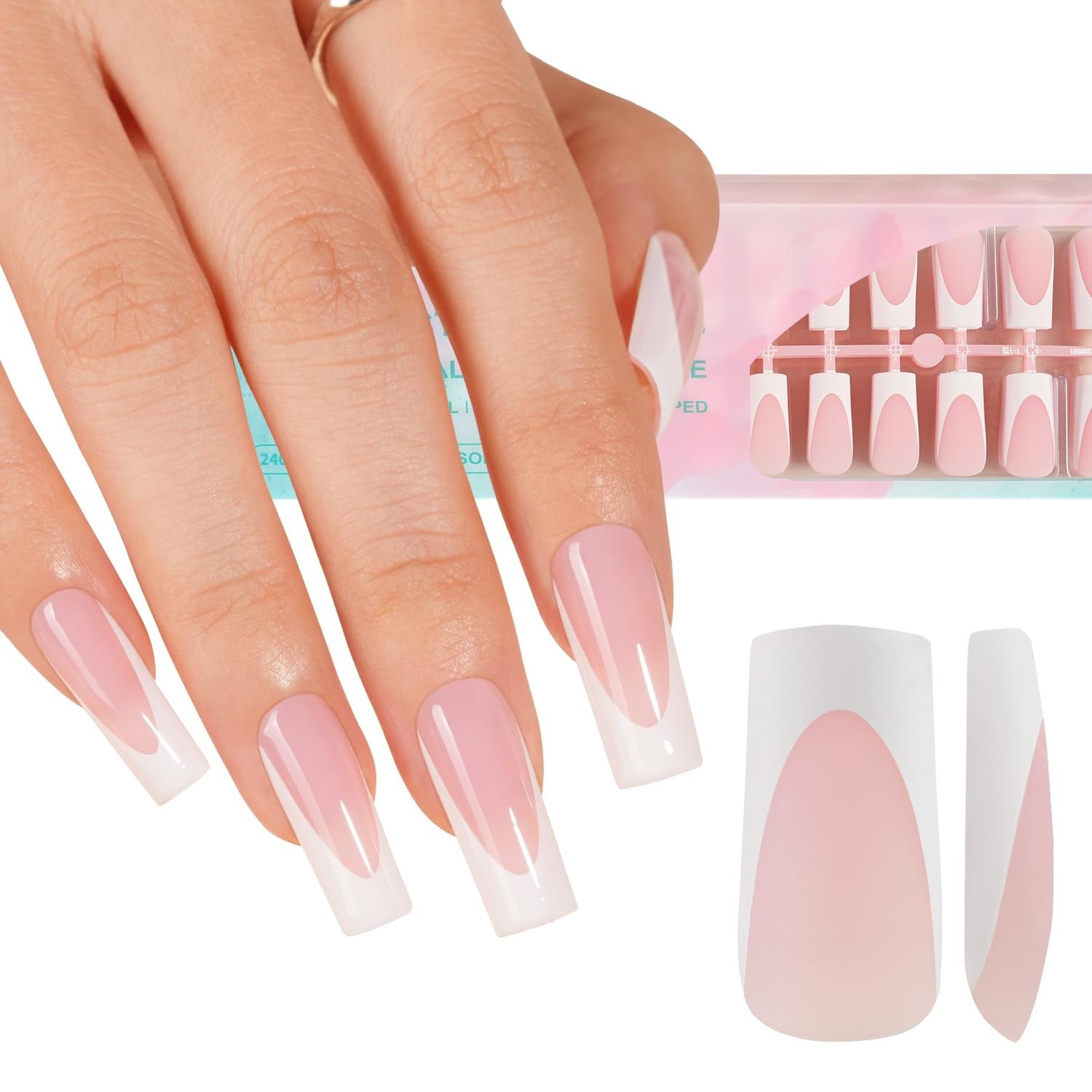 Long-Lasting 150Pcs Deep French Gel Nail Tips | Effortless Nail Art in 15 Sizes