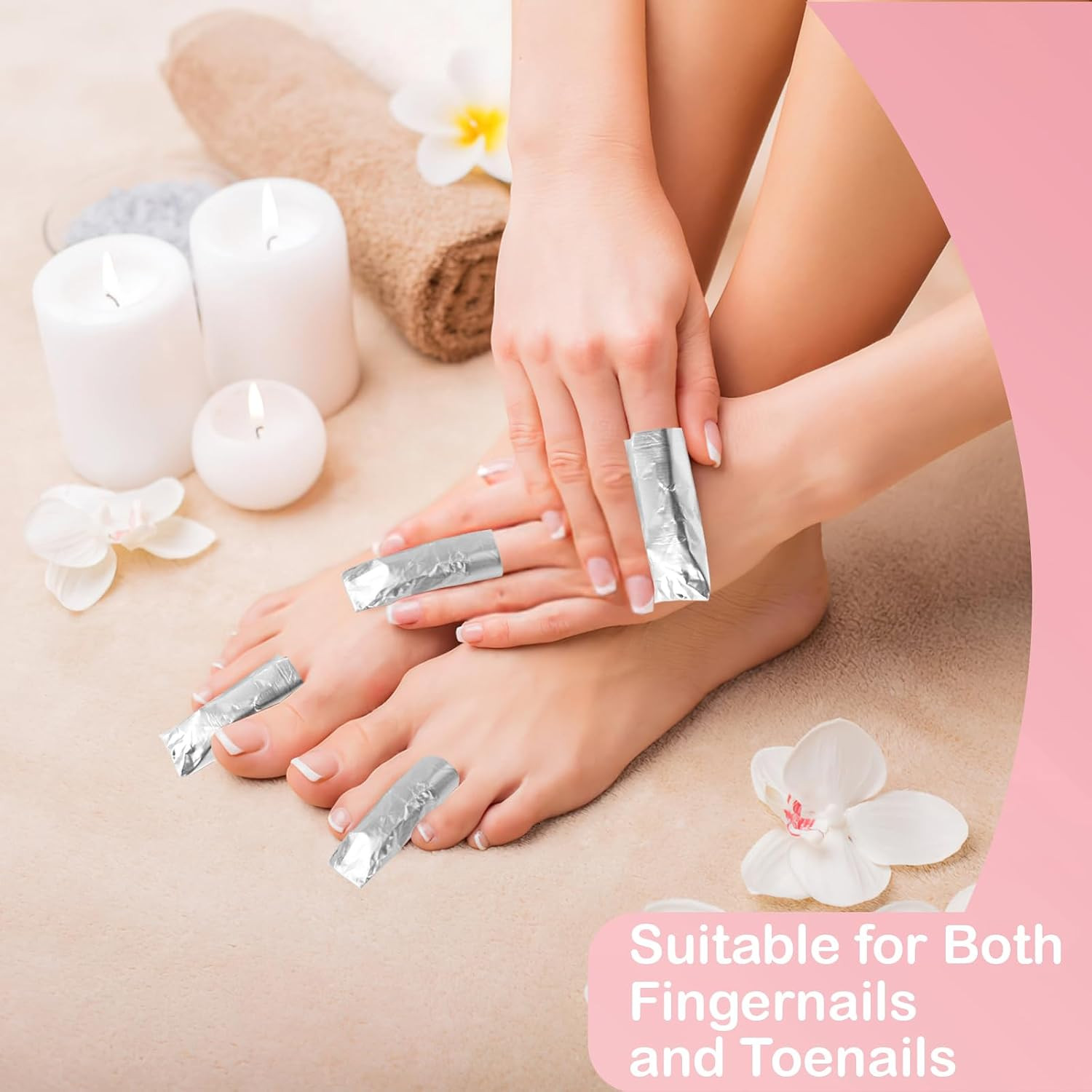 400 Pcs Nail Polish Remover Foil Nail Wraps, Nail Foils Soak Off, Gel Finger Pol