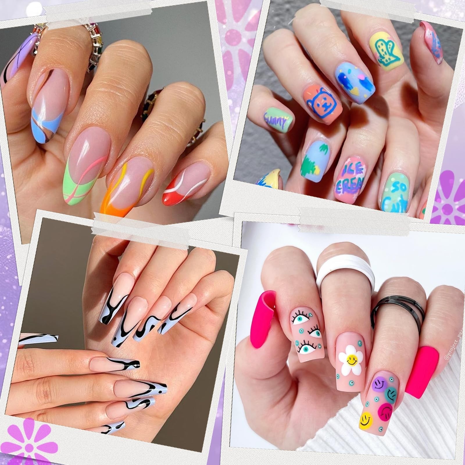 24-Color Nail Art Marker Pens Set with Dual Tips & 14 Stencils – Quick-Dry DIY T