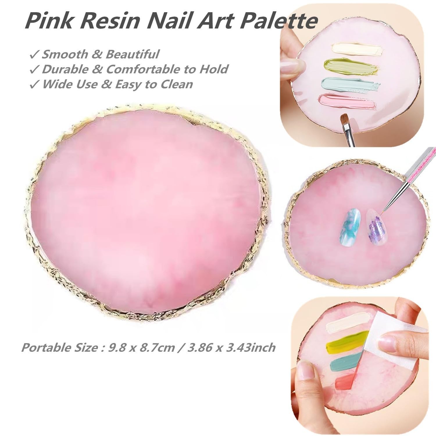 21Pcs Nail Art Brushes Set, 1 Resin Nail Art Palette, 5 Nail Art Dotting Pens…
