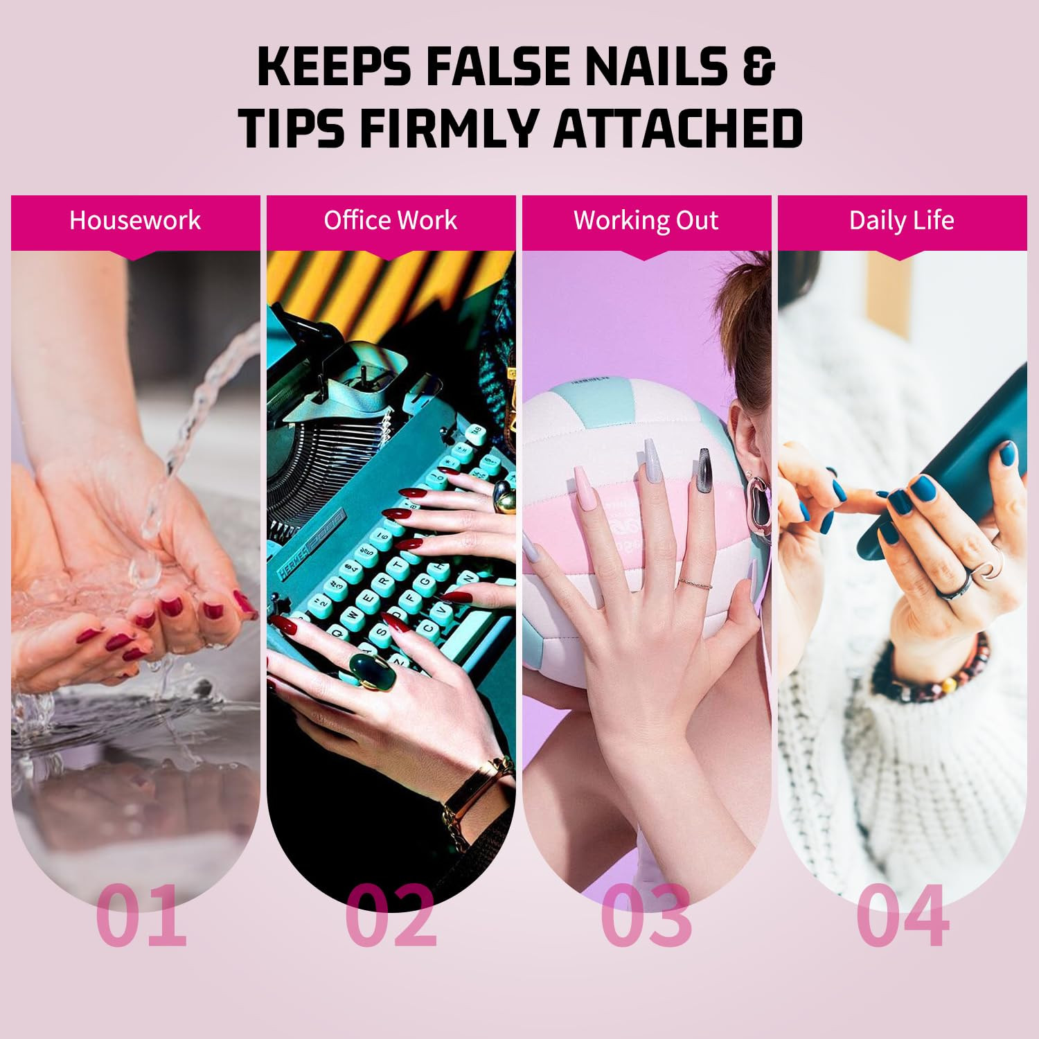 30G Semi Solid Nail Glue for Press on Nail, No UV Lamp Need Gel Nail Glue with C