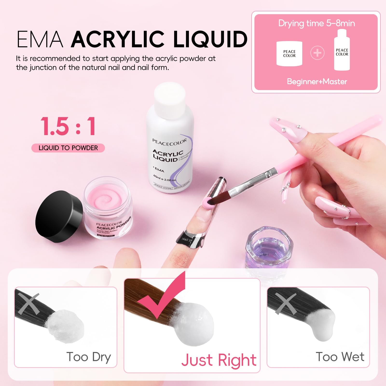Polvo Acrilico Kit De Para Extensión De Uñas Ideal Regalo Para Mujer