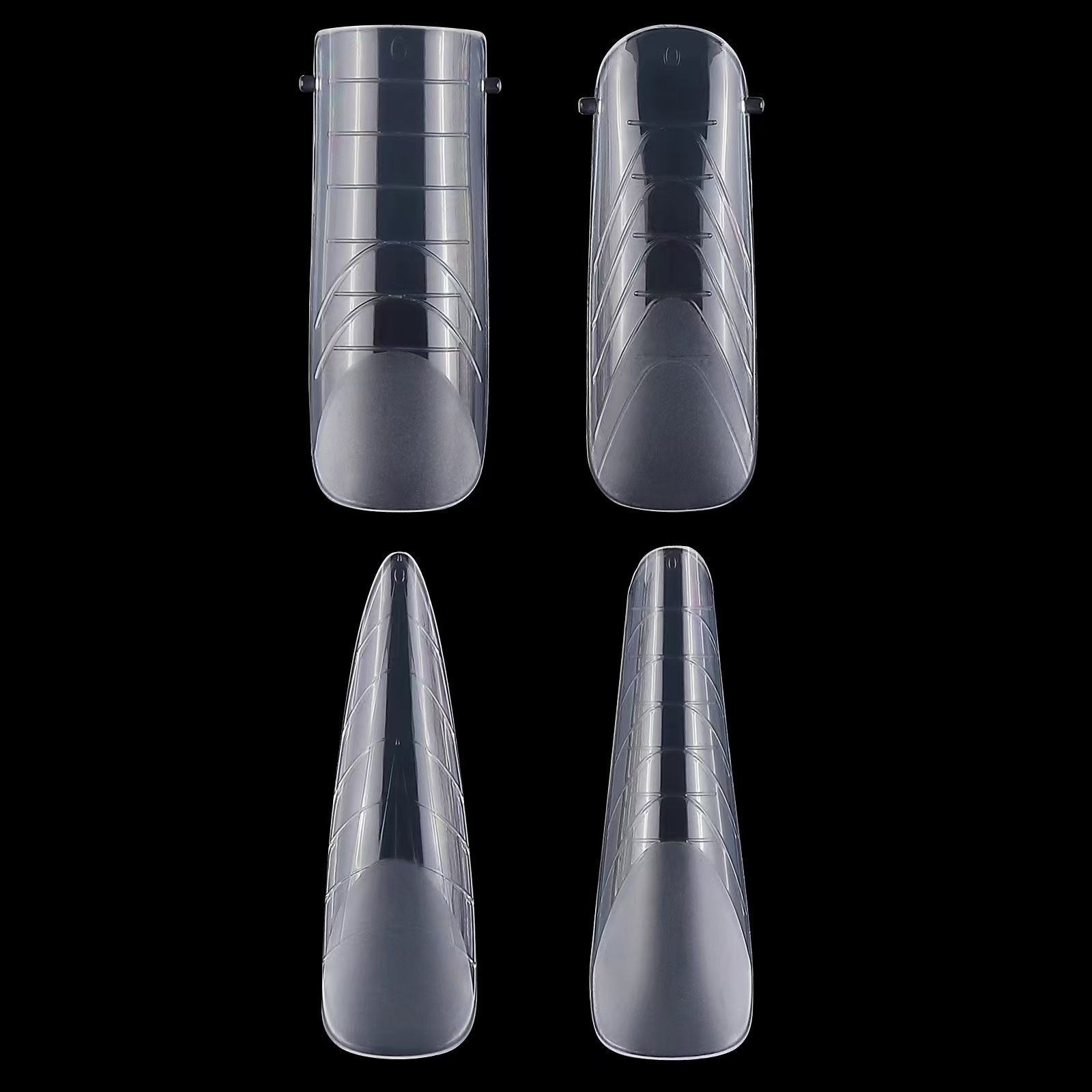96Pcs/box Half Matte Nail Forms four Types Nail Molds Set Nail Extension Tips