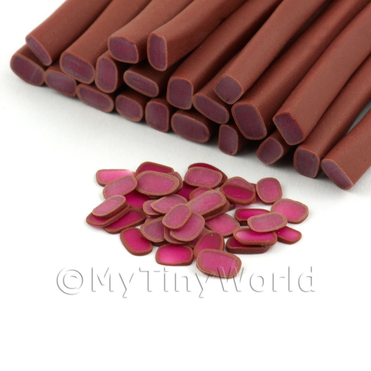 2 x Handmade Chocolate Covered Turkish Delight Nail Art Cane