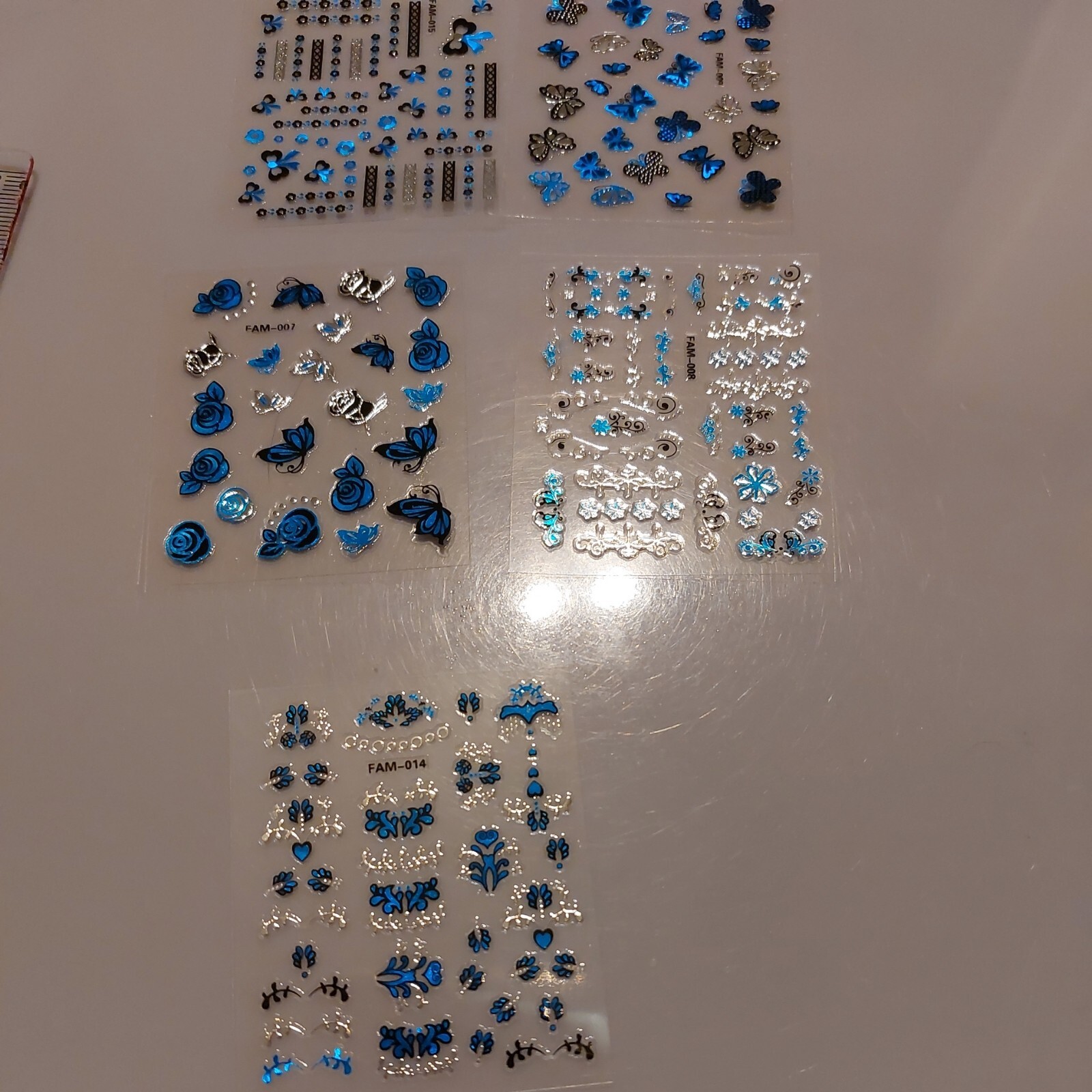 5 X Small Sheets Of Nail Art Stickers (Dn214) New