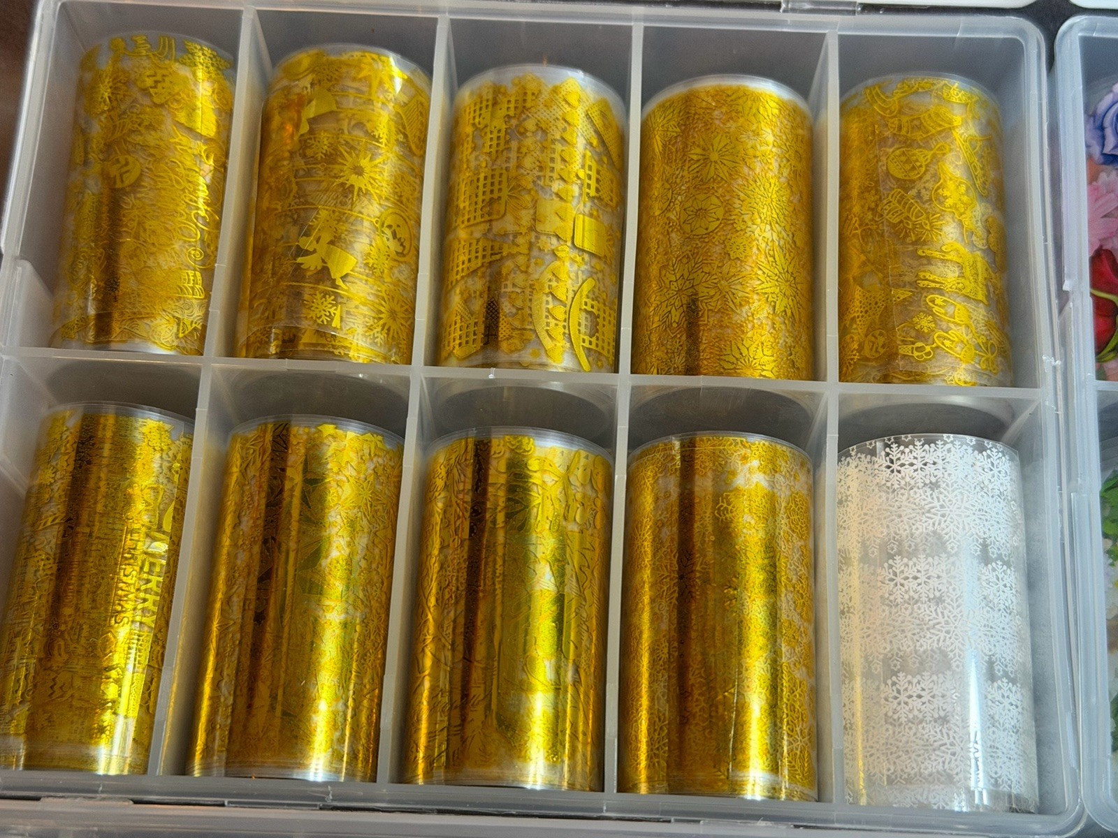 80 Roll Nail Art Transfer Foil Mega Lot Cases Floral Lace Christmas Animal