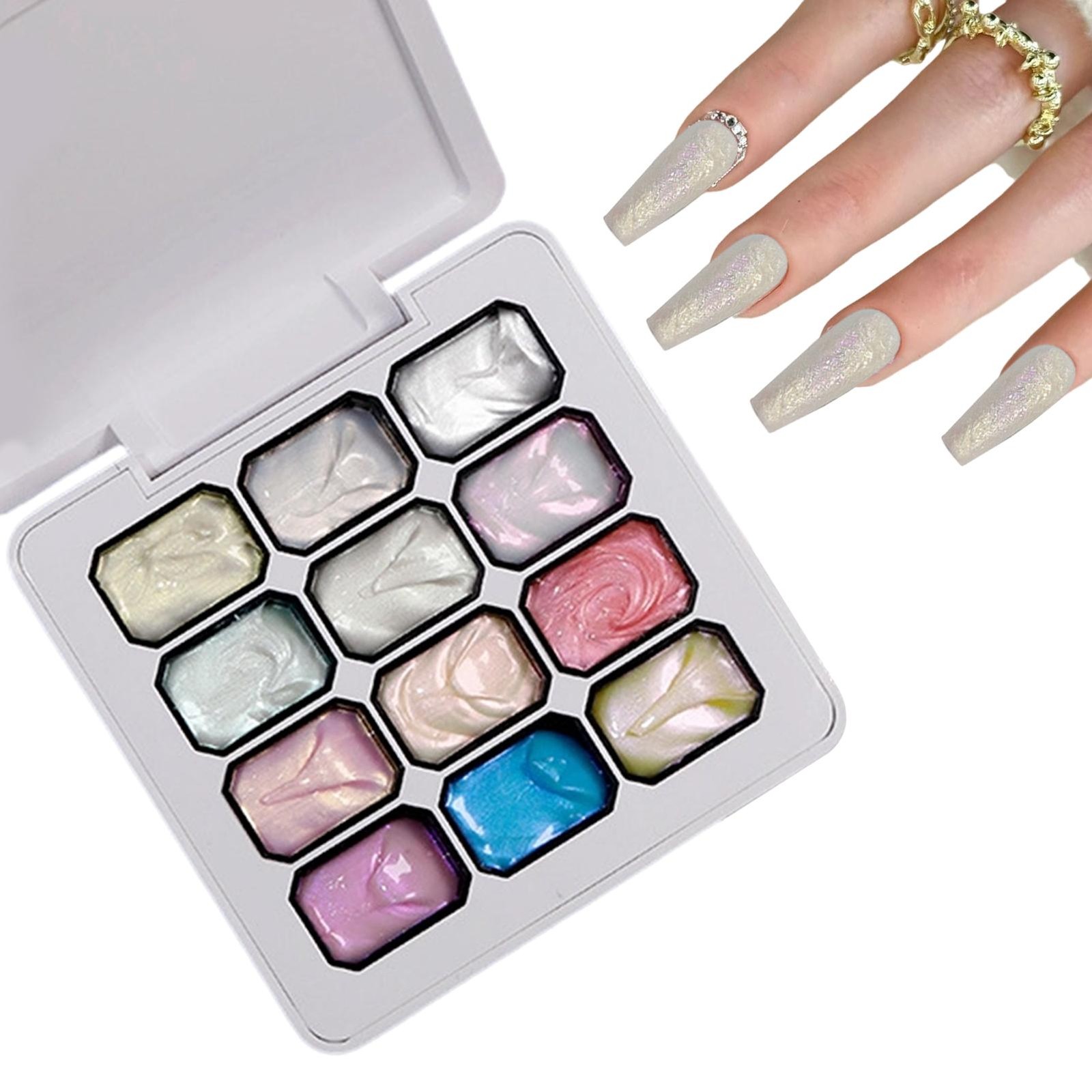 Sponges Pat Gel Nail Polish Palette 12 Colors Blending Ombre Gel Polish Patting