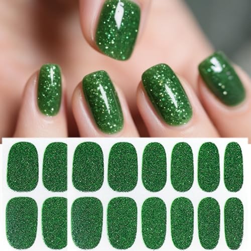 6 Sheets Solid Color Nail Wraps Stickers Glitter Gel Nail Stickers Glitter-4