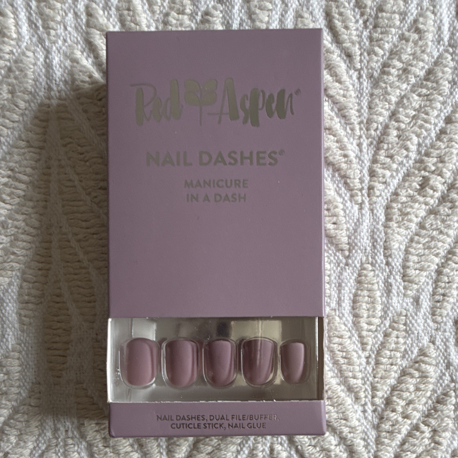 Red Aspen Nail Dashes Press-On Nails Lot of 3 Shiny Glue Acrylic Squoval M