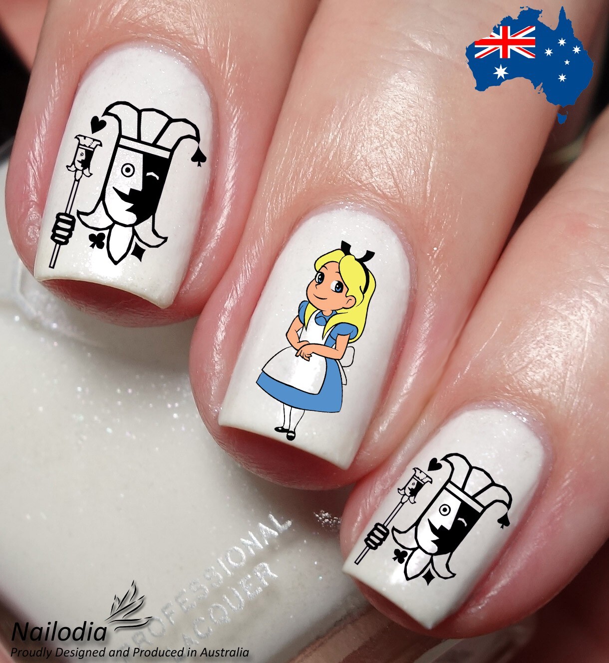 Alice in Wonderland Inspired Nail Art Decal Sticker Water Transfer Slider