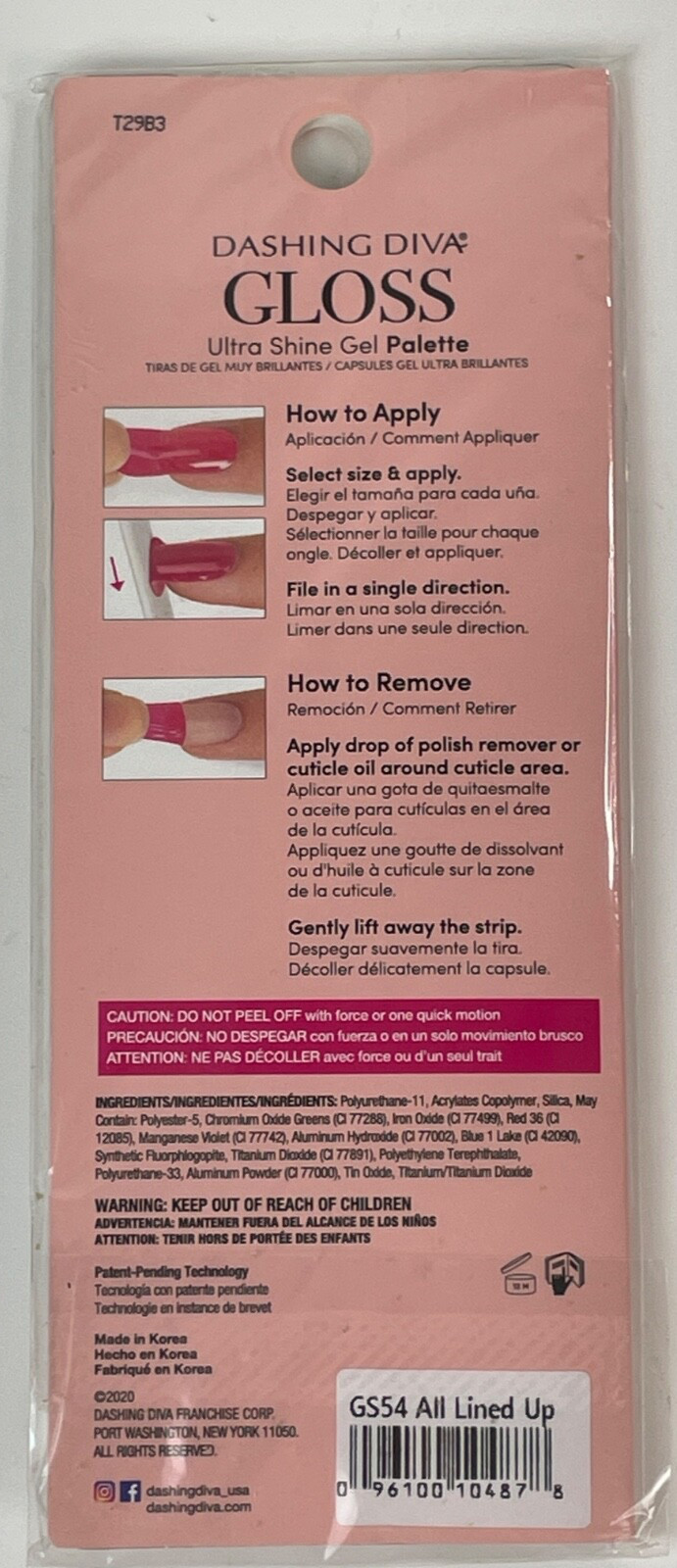 Dashing Diva Gloss Ultra Shine Gel Palette 34 Nail Strips Wears Like Salon Gel