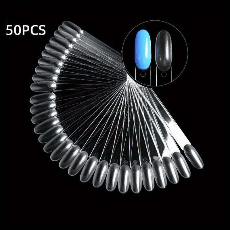 Color Card Nail Tips Display Clear False Nail Tips Fan Palette for Gel Polish