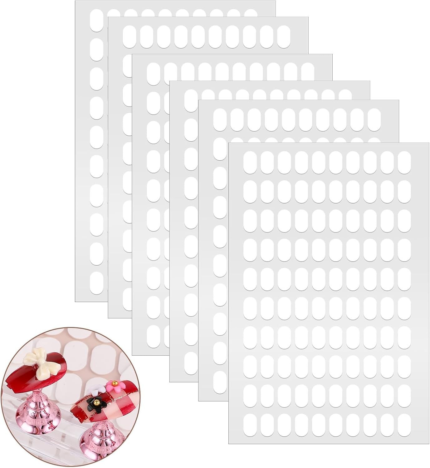 600 Pcs False Tip Double Sided Adhesive Tapes Double Sided Tapes for Nail Art…