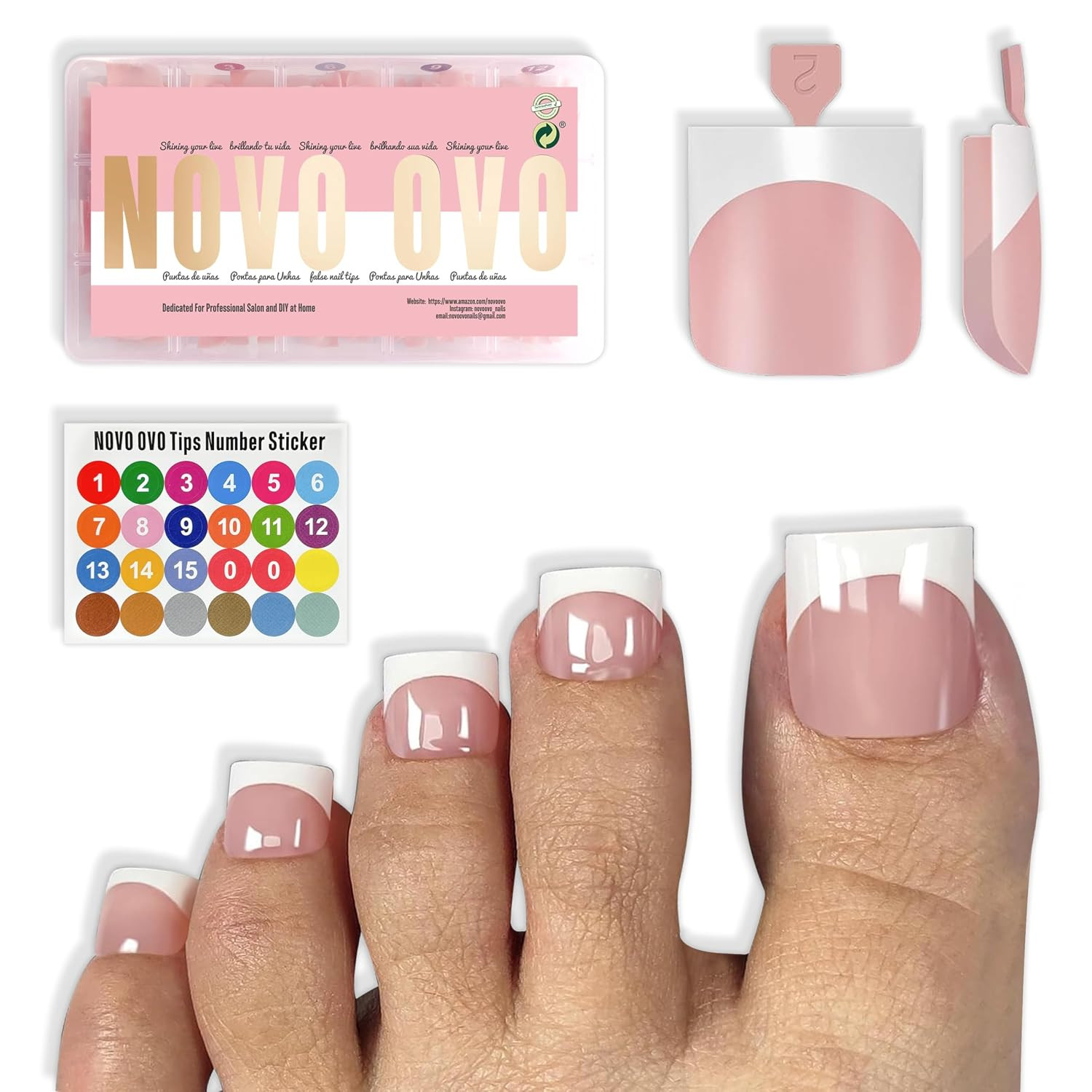 French Tip Solution Kit, Including One Muti-Function UV Nail Glue (Also Can Work