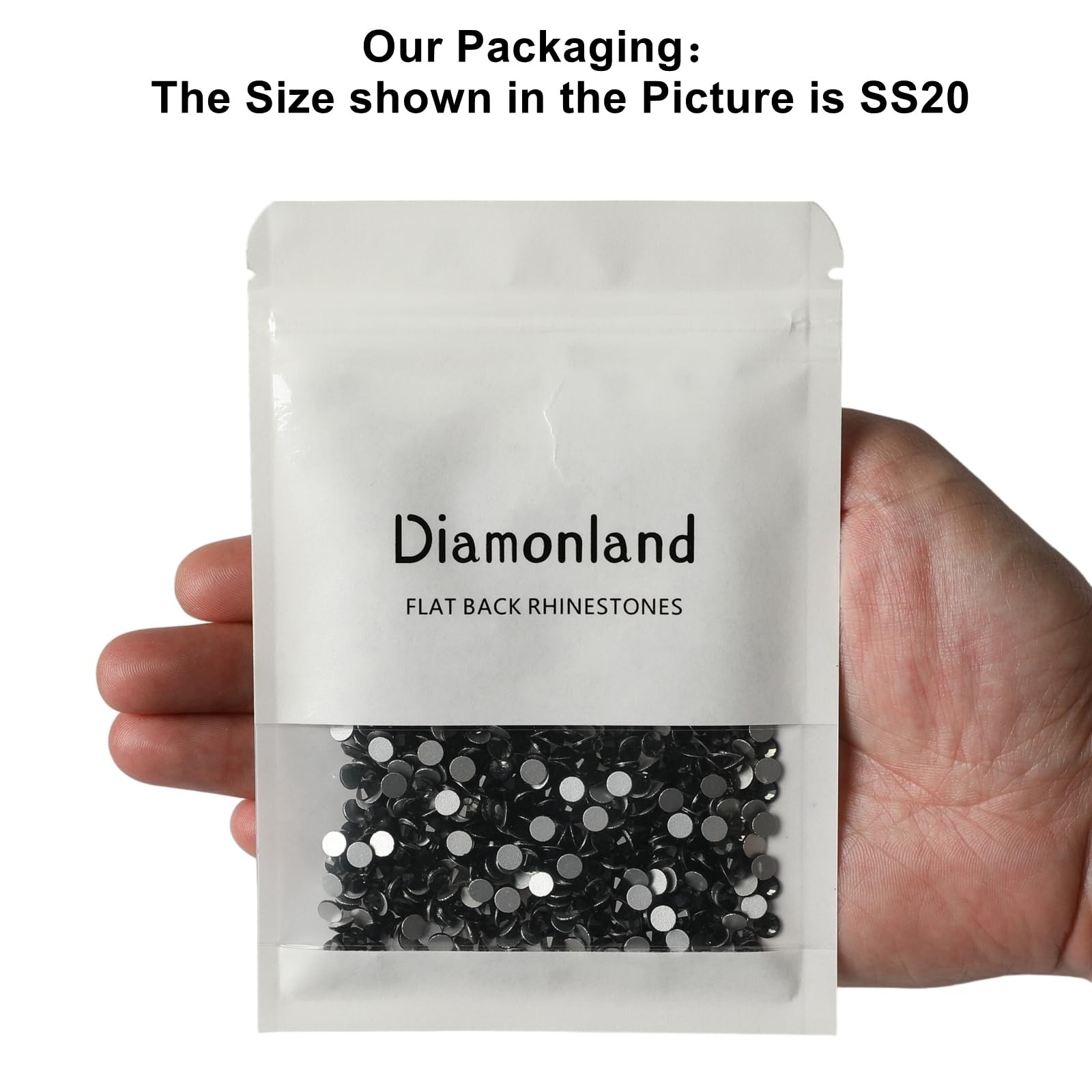 Diamonland Flatback Glass Crystal Rhinestones Rounds Gems for Bedazzling Nail…