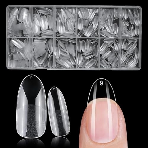 Medium Oval Gel Nail Tips, 600pcs Round Acrylic Nail Medium Oval Nail Tips