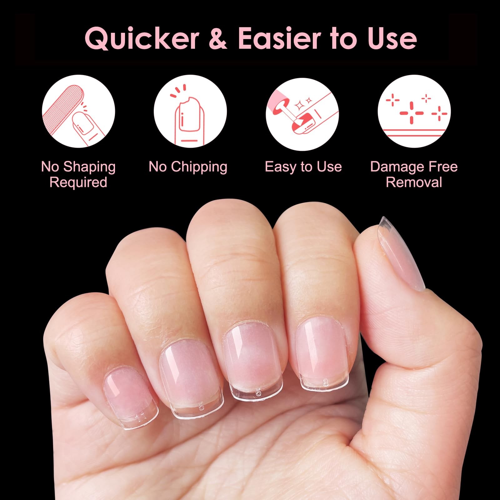600 Pcs Extra Short XXS Square Nail Tips,SINOKAME Clear Press on Nails for Ki…