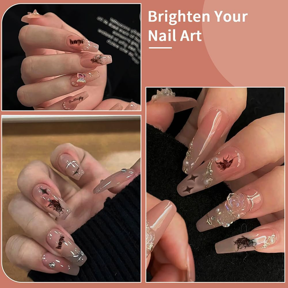 8Pcs 3D Laser Black Butterfly Nail Stickers for Women Holographic Butterfly Nail