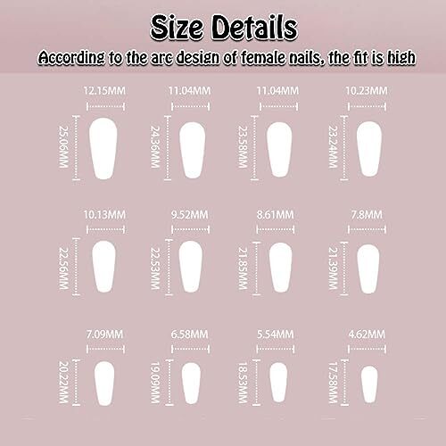Square Press on Nails Short Medium Ombre White Glue on Nails with Bling