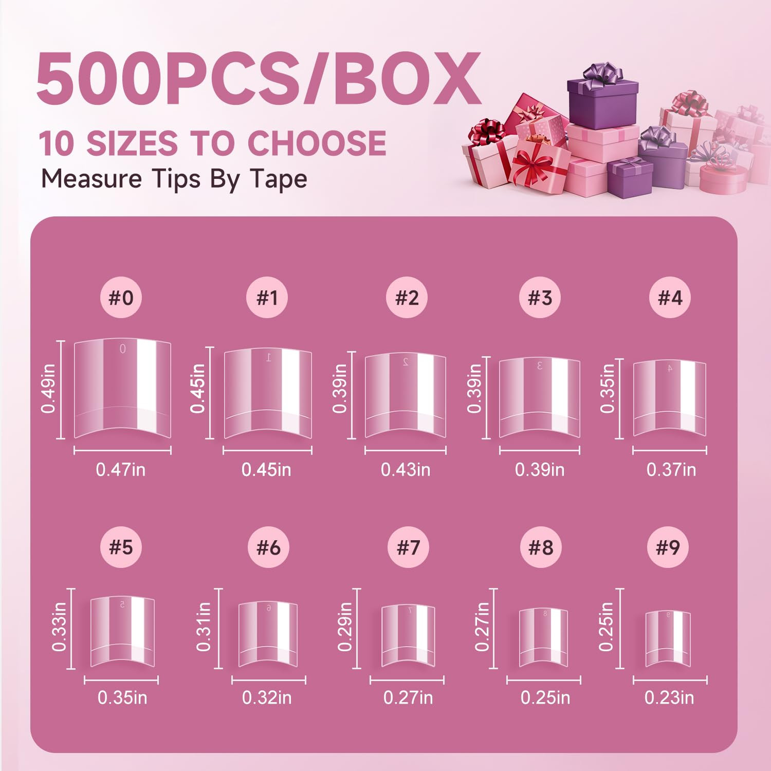 Buqikma 500PCS Short Nail Tips for Acrylic Nails – Clear False Short Artificial