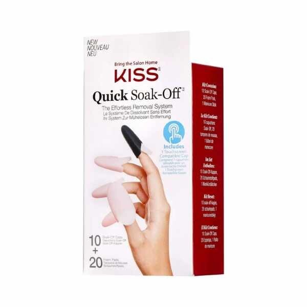 Kiss Nails Quick Soak Off Kit, 30 pieces