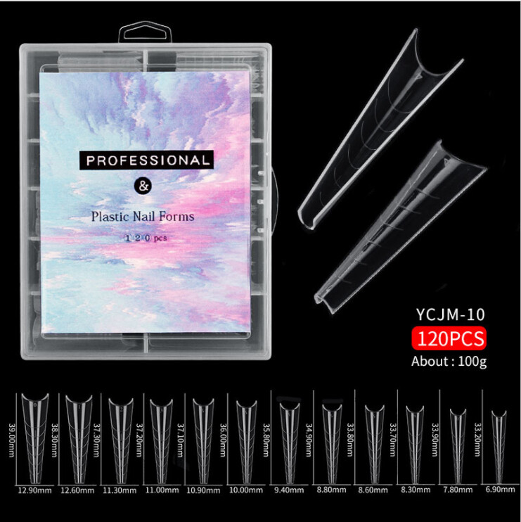 120 Pcs Various Nail Forms Nail Quick Building UV Gel Mold Tips Extension 12Size