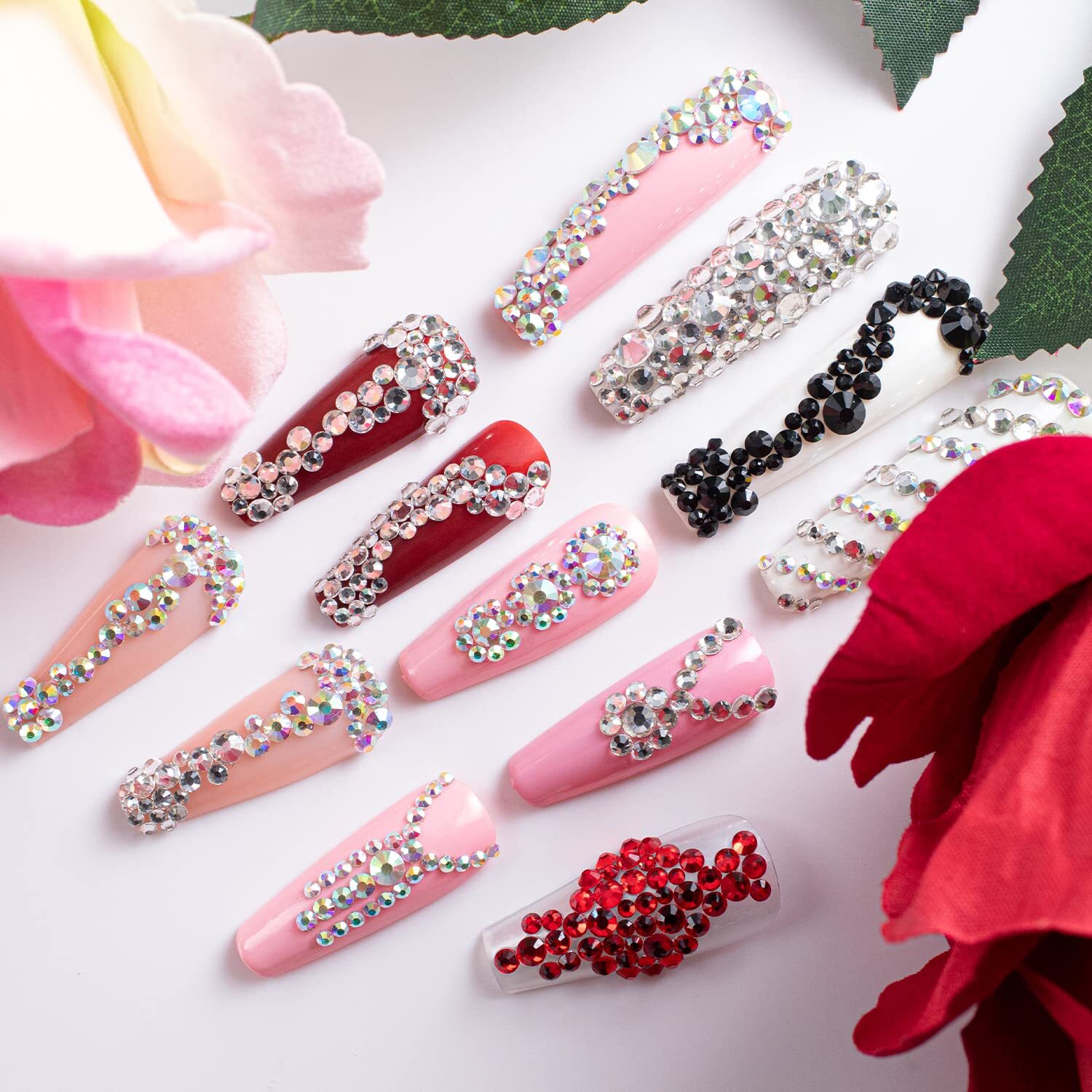 Flatback Rhinestones Pack for Nail Art and Crafting Over 4500 Pcs with Tools