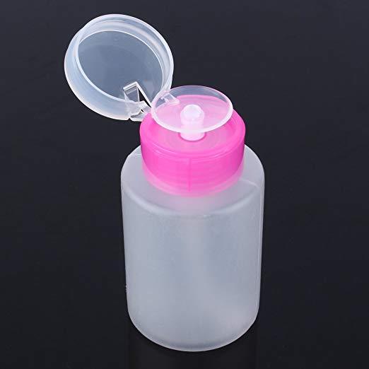 2Pcs 60ML Pump Dispenser Nail Art Polish Remover Liquid Cleaner Empty Bottle