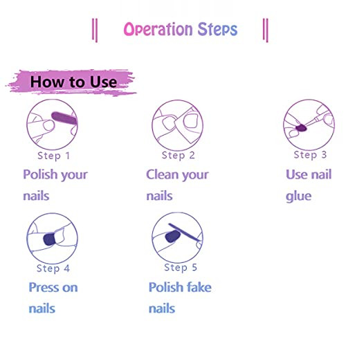 Coffin Press on Nails Medium Long Colorful Neon Fake Nails with Glitter Gold