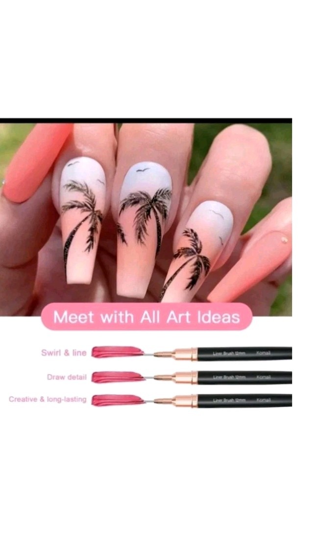 Nail Art Liner Brushes, 5Pcs Painting Nail Art Brush Set Nail Dotting Drawing.