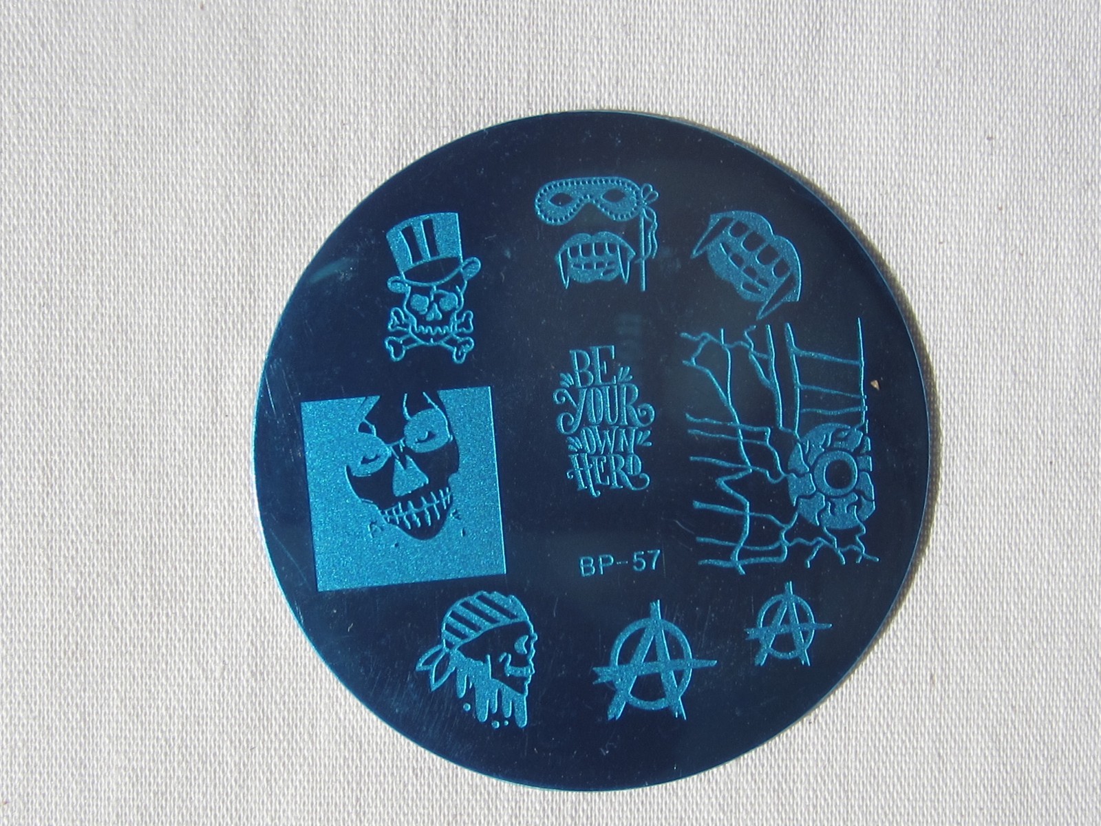Nail Art Stamping Cool Skull Eye Template Image Plate Stamper Scraper Kit BP 57