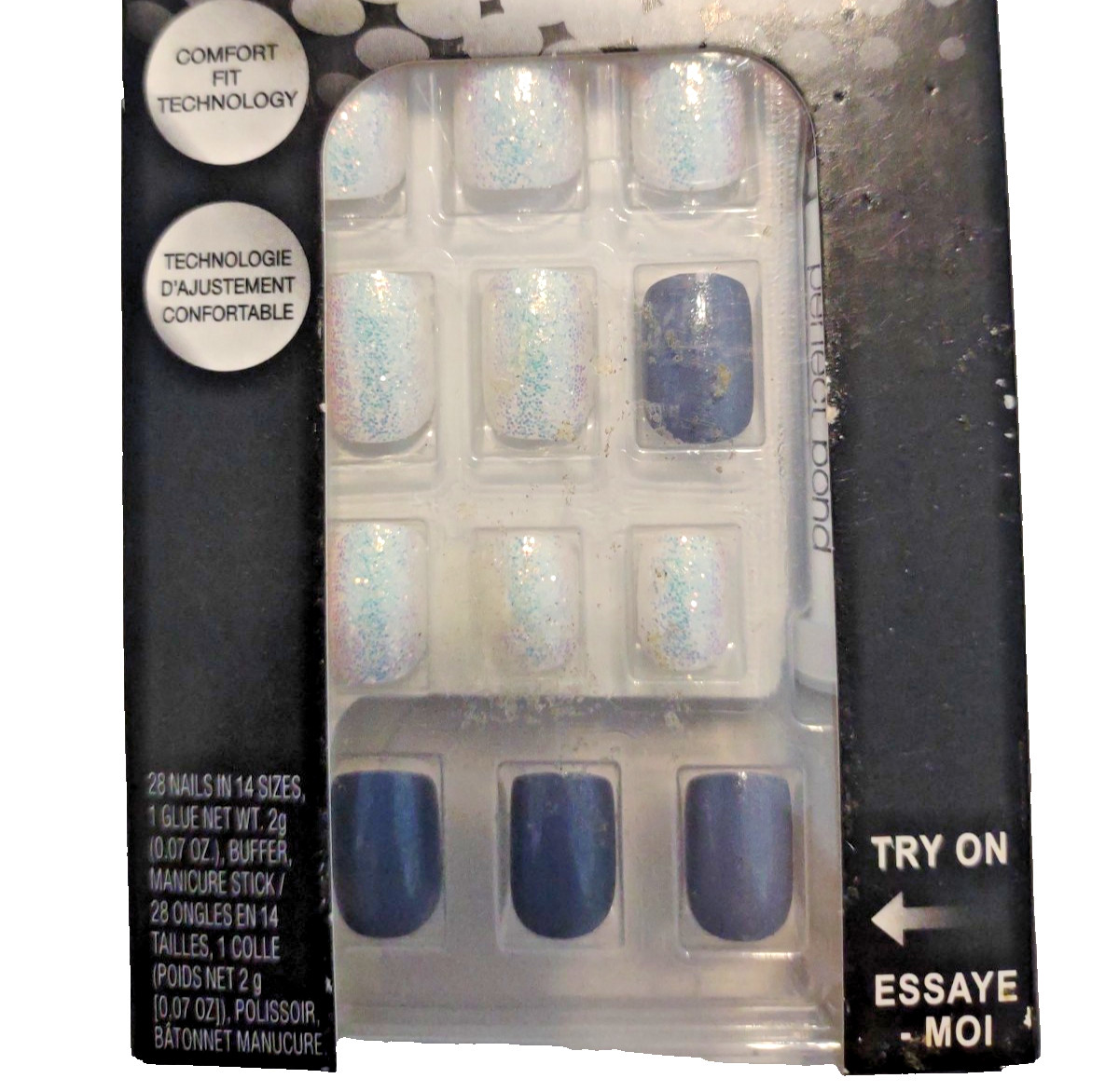 Sensationail Gelvolution Gel Shine Finish #72139 gray & white