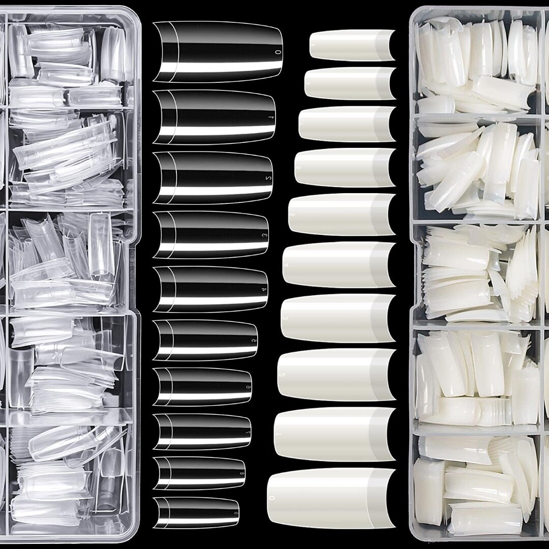 Kit De Uñas Acrilicas 1000 Pcs, 10 Tamaños Para Arte de uñasSalones Y Hogar DIY