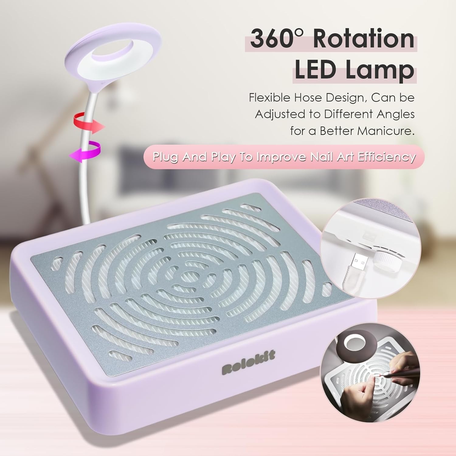 Nail Dust Collector,Compact Vacuum Fan Dust Collector for Nail Working