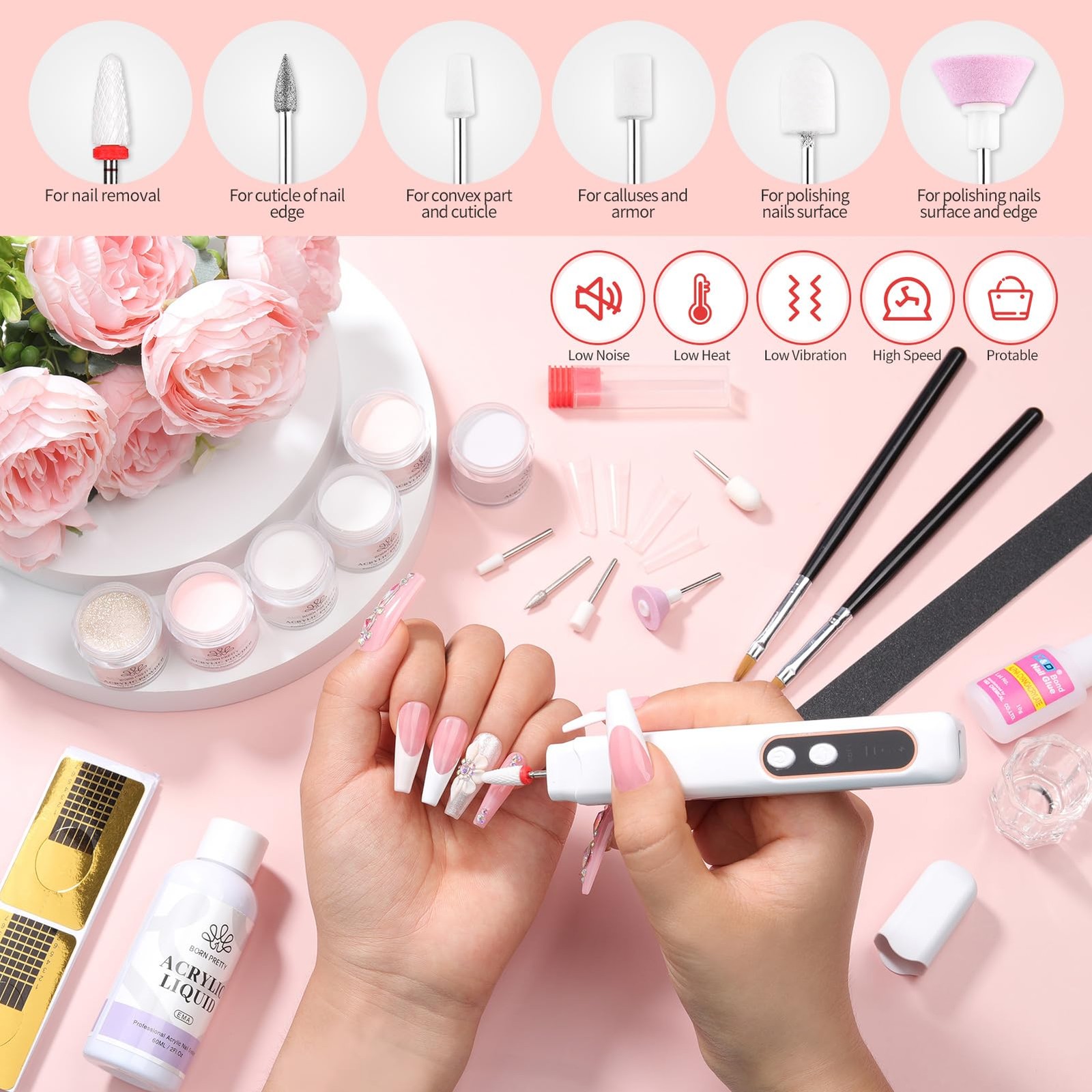 Born Pretty Acrylic Nail Kit 92Pcs Acrylic powder nail kit 5