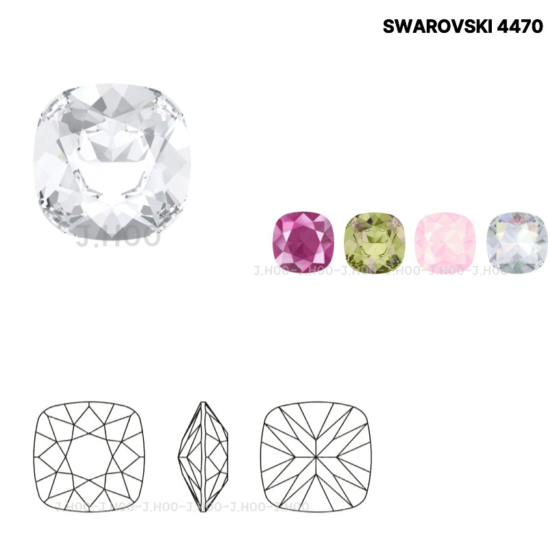 Swarovski 4470 Cushion Square Fancy Stone10mm(2pcs)
