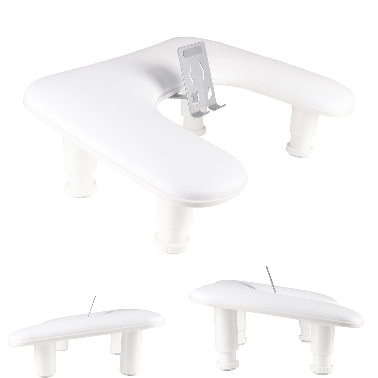 Manicure Arm Rest with Rotating Phone Holder for Nails Tech, U – Shaped Adjus…