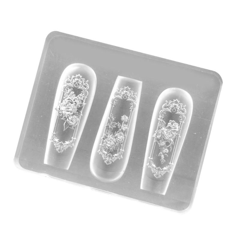Flexible Nail Stamping Mold Rose Window Manicure Mould for Nail Art Enthusiasts