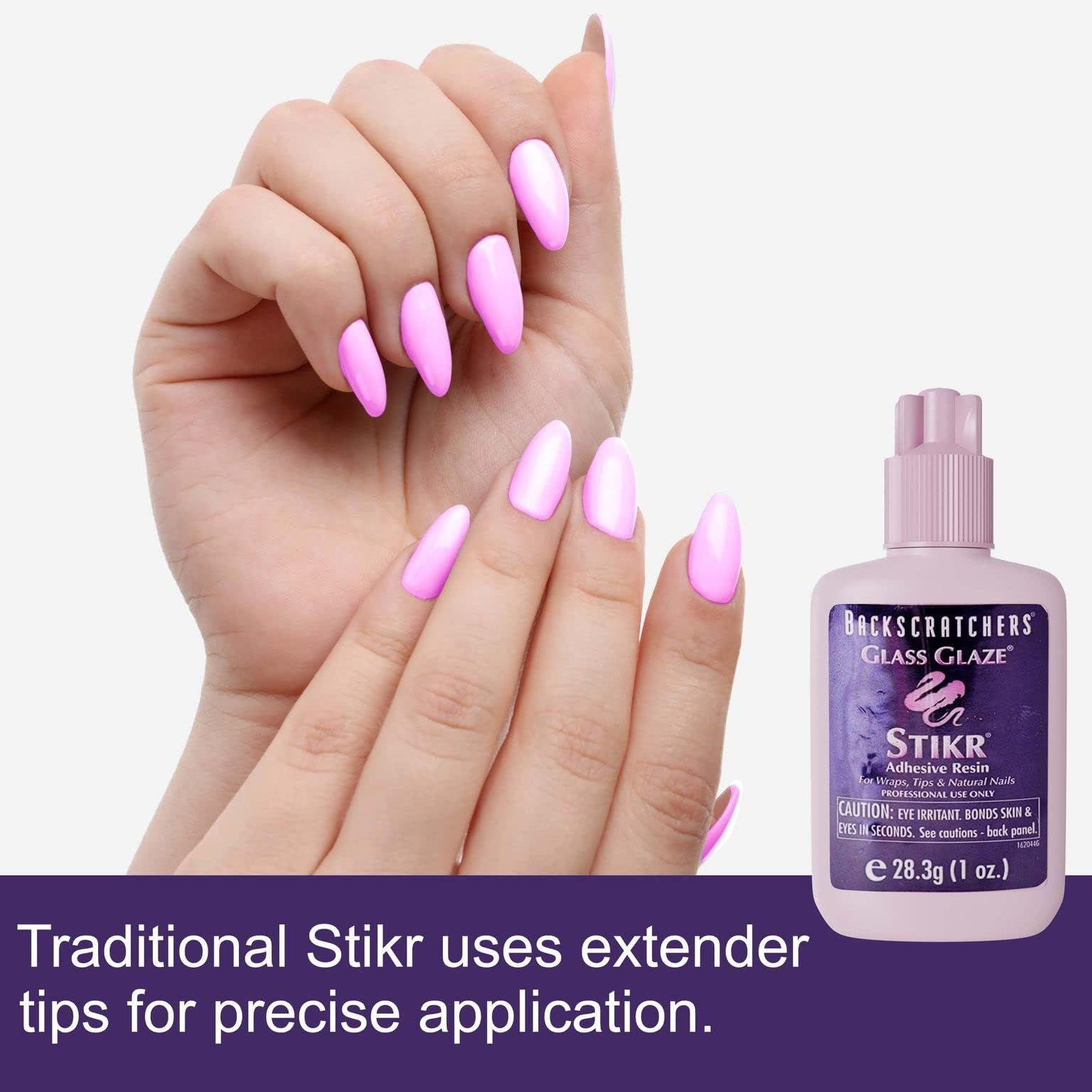 Backscratchers Glass Glaze Stikr Resin – Nail Wrap 1.00 Fluid Ounce, Clear