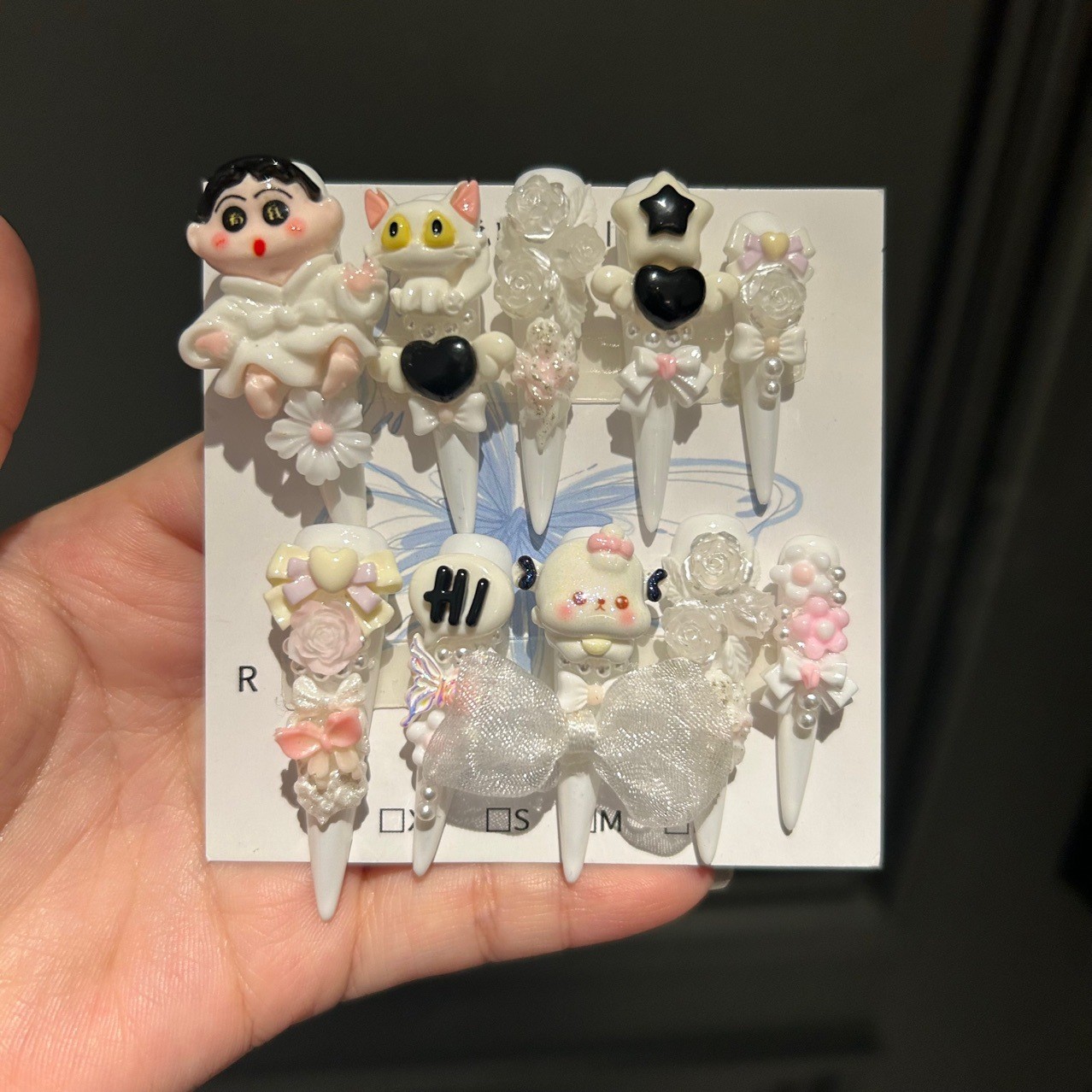 Cute My Melody Handmade Press On Nails Lovely Cartoon Nail Art Tips