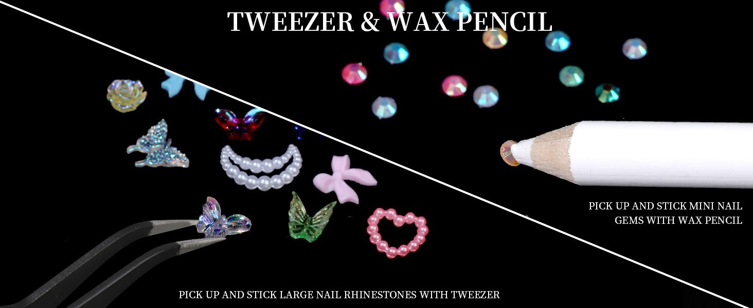 Nail Charms, Nail Rhinestones Kit with 8 Boxes of Nail Gems Multi Shape