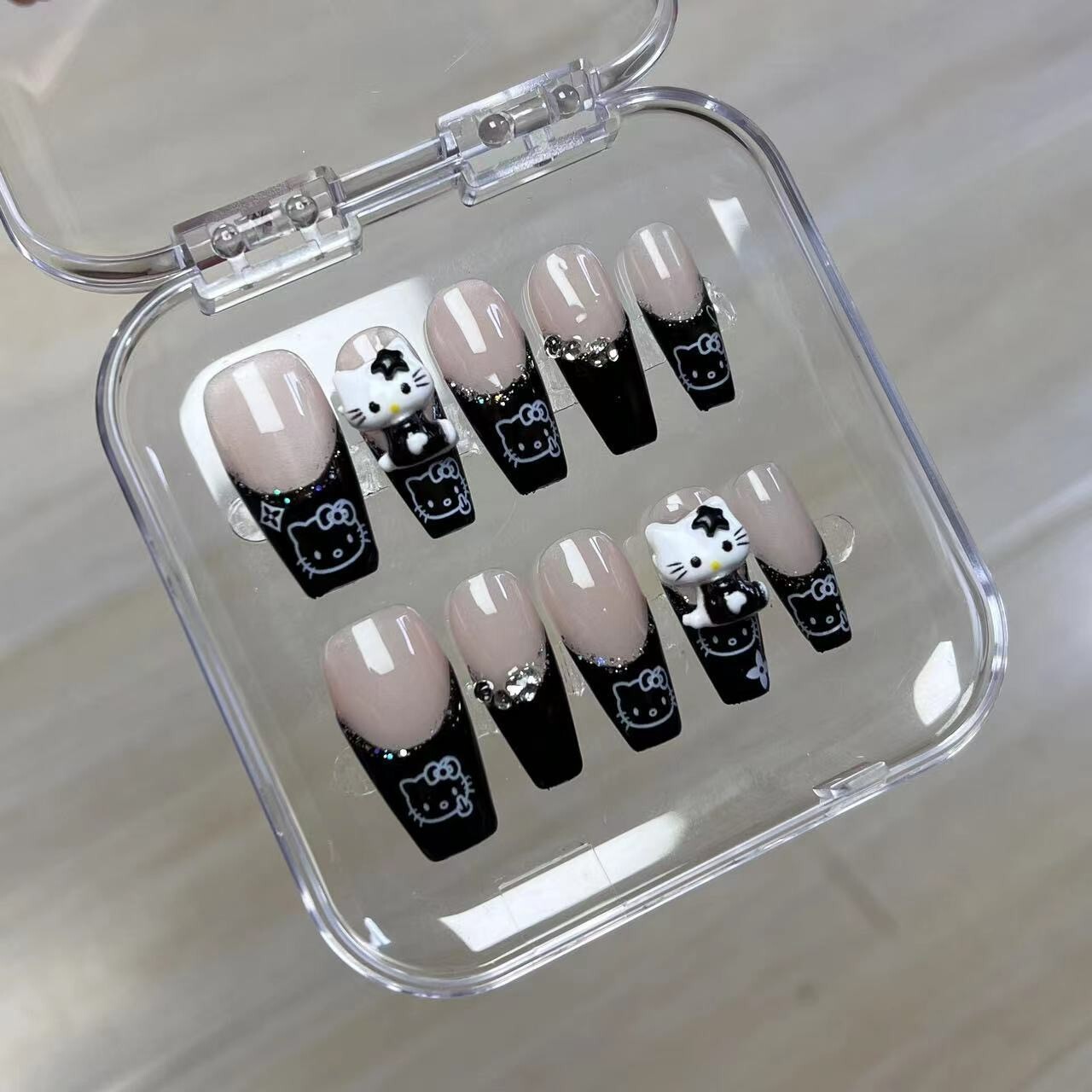Gothic Hello Kitty Artisan Press On Nails