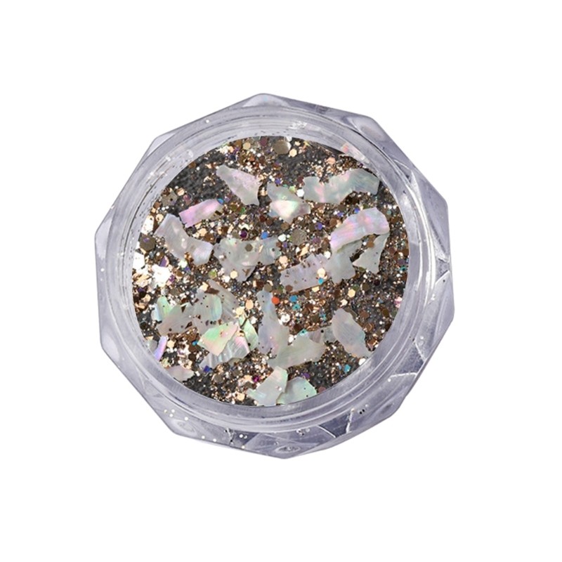 3D Abalone Seashells Slices,Irregular Nail Art Glitter Flakes Nail Art Supplies