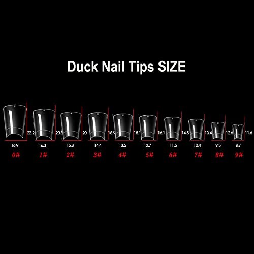 Duck Nail Tips 500PCS，SITELENABY Clear Duck Feet Flare 500pcs Duck nail tips