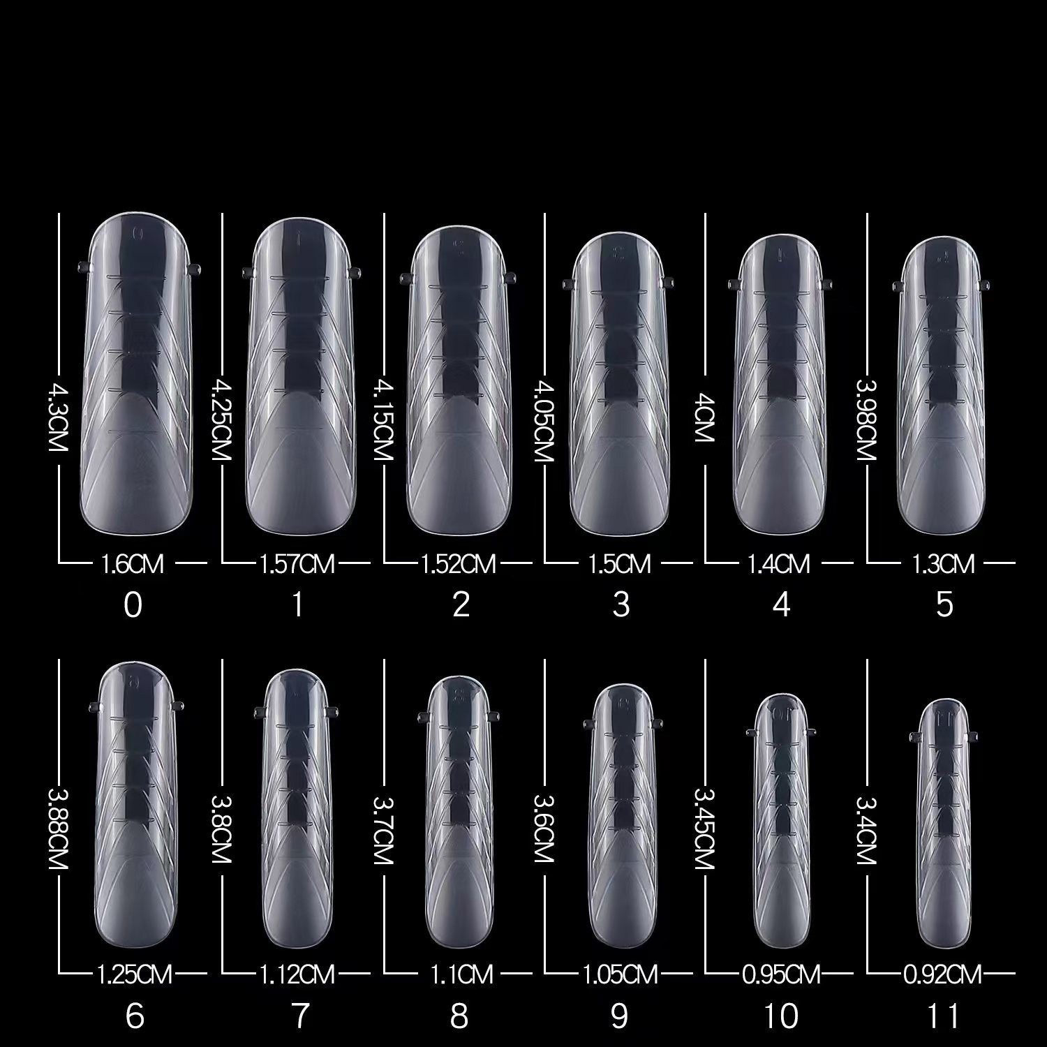96Pcs/box Half Matte Nail Forms four Types Nail Molds Set Nail Extension Tips