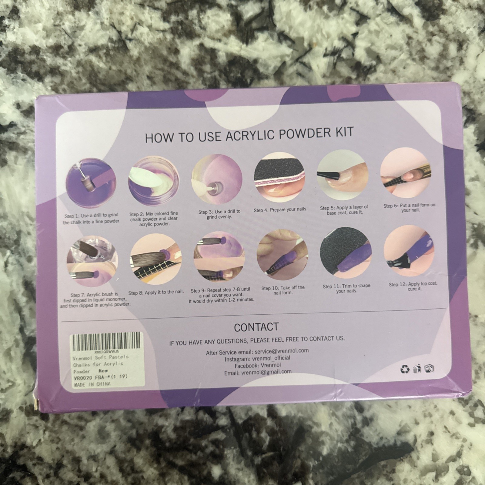 Vrenmol Soft Pastels Chalk for Acrylic Powder – 36 Colours