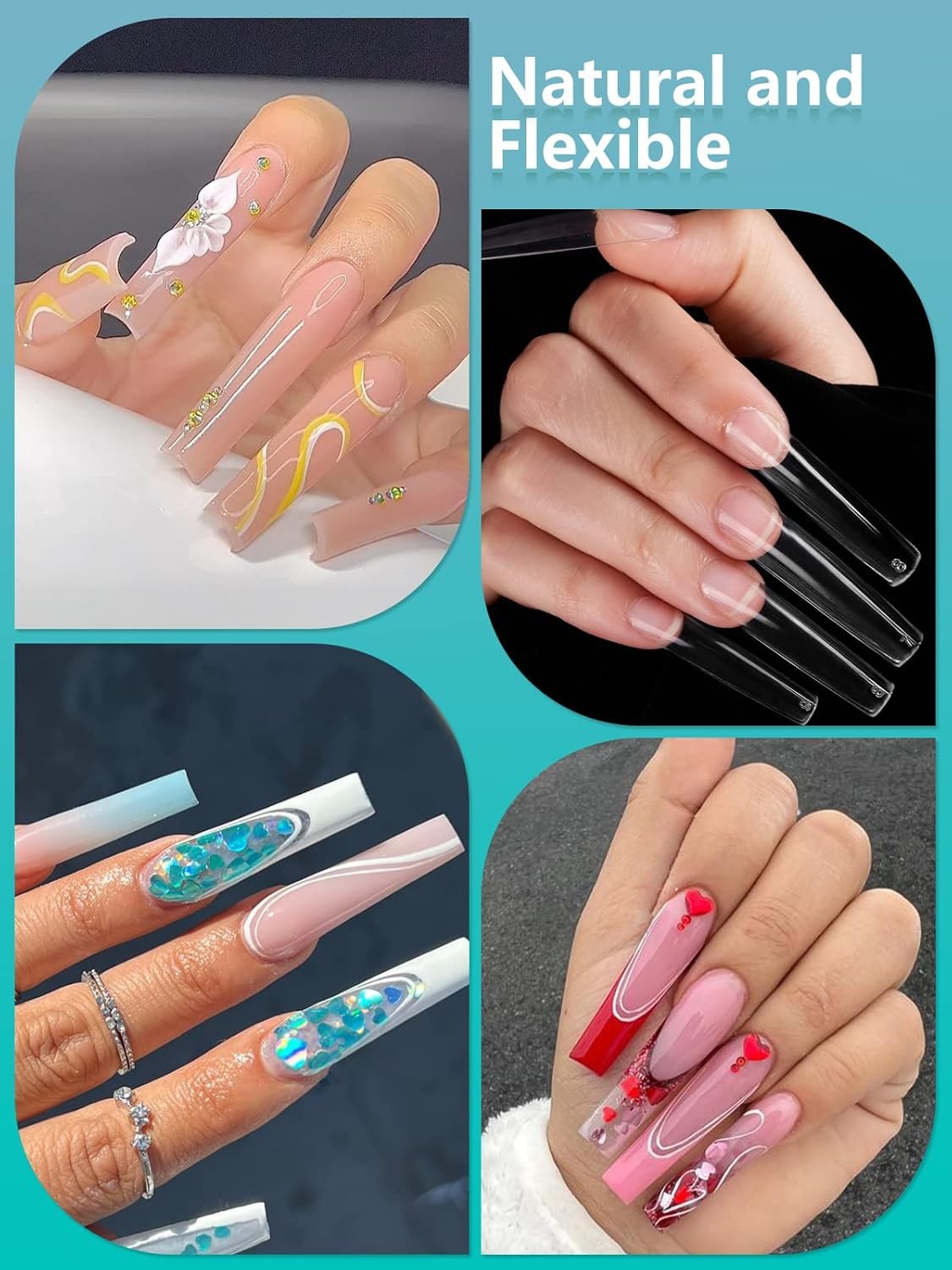 3XL Clear Nail Tips for Acrylic Nails Profal, XXXL Extra Long